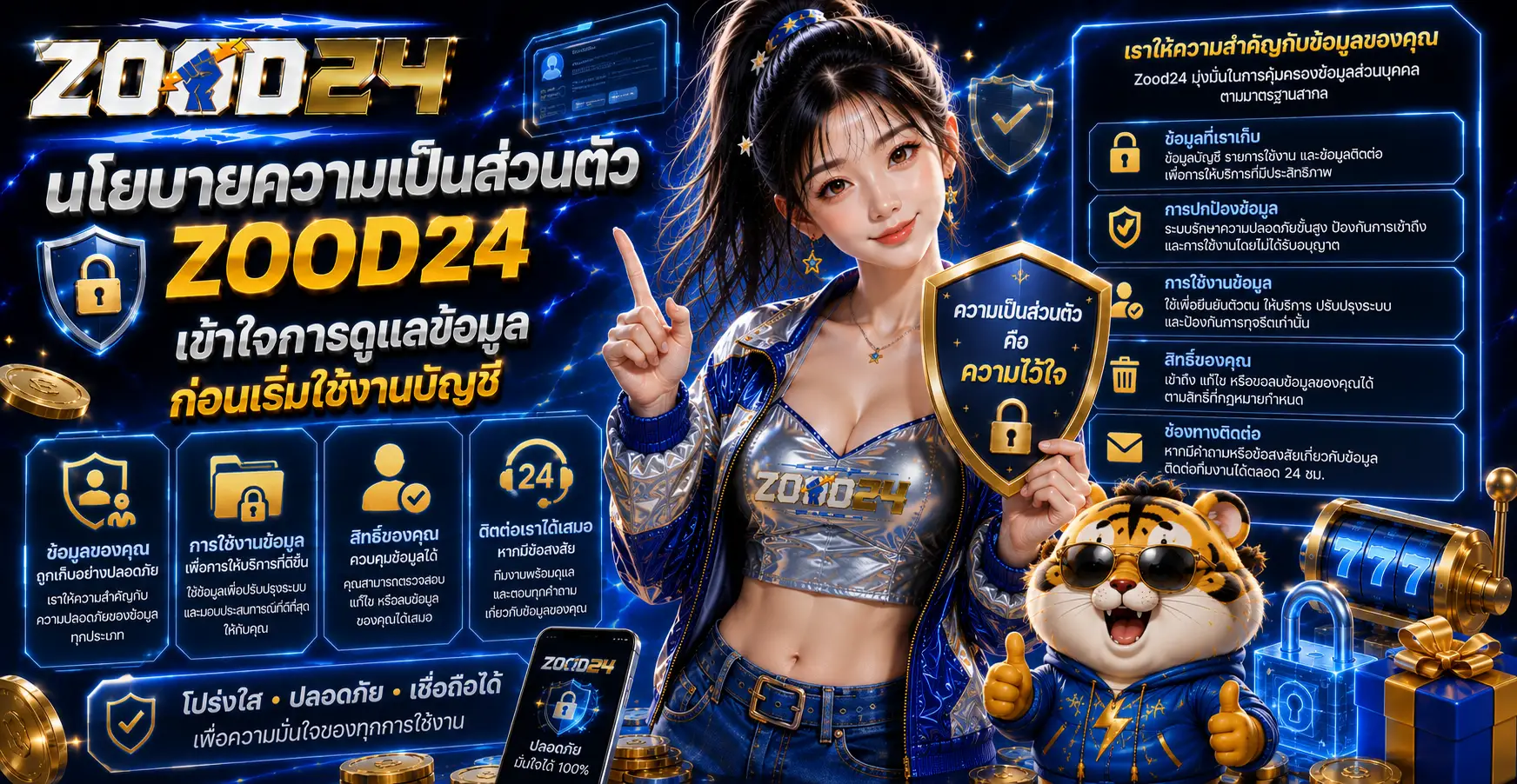 นโยบายความเป็นส่วนตัว zood24 เข้าใจการดูแลข้อมูลก่อนเริ่มใช้งานบัญชี